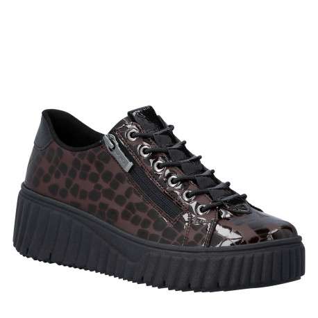 Sneakers marron à talon plateau pourvues d'une fermeture slip-on - Image 2