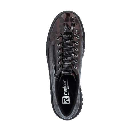 Sneakers marron à talon plateau pourvues d'une fermeture slip-on - Image 5