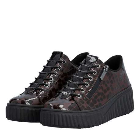 Sneakers marron à talon plateau pourvues d'une fermeture slip-on - Image 7