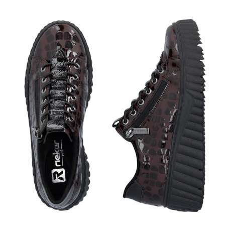 Sneakers marron à talon plateau pourvues d'une fermeture slip-on - Image 8
