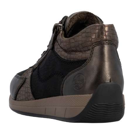 Sneakers bronze à talon plat pourvues de lacets et d'un zip latéral - Image 4