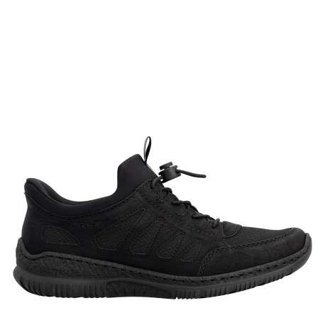 Sneakers noires à talon plat pourvues d'une fermeture élastiquée