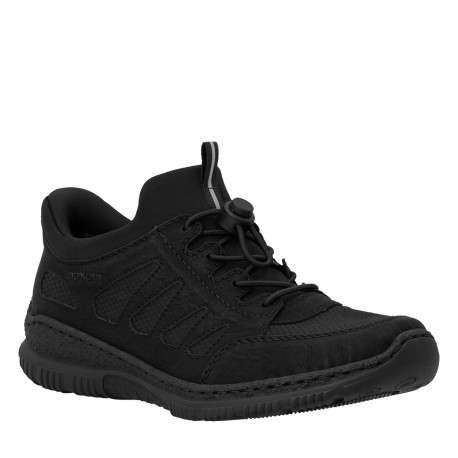 Sneakers noires à talon plat pourvues d'une fermeture élastiquée - Image 2