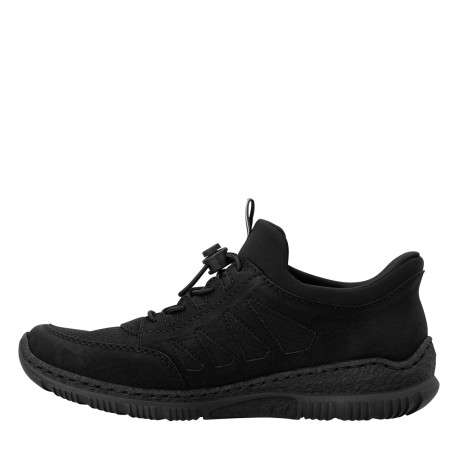 Sneakers noires à talon plat pourvues d'une fermeture élastiquée - Image 3