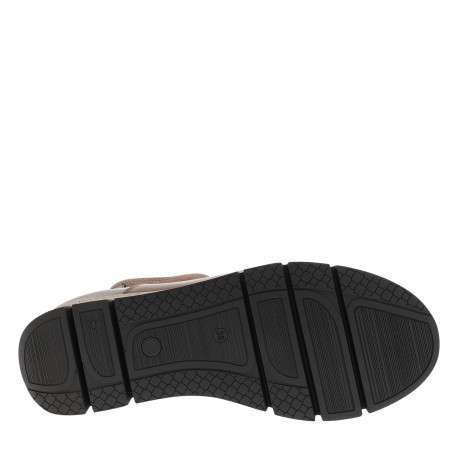 Boots en cuir camel à talon plat bi-matière pourvues d'un zip sur la tige - Image 6