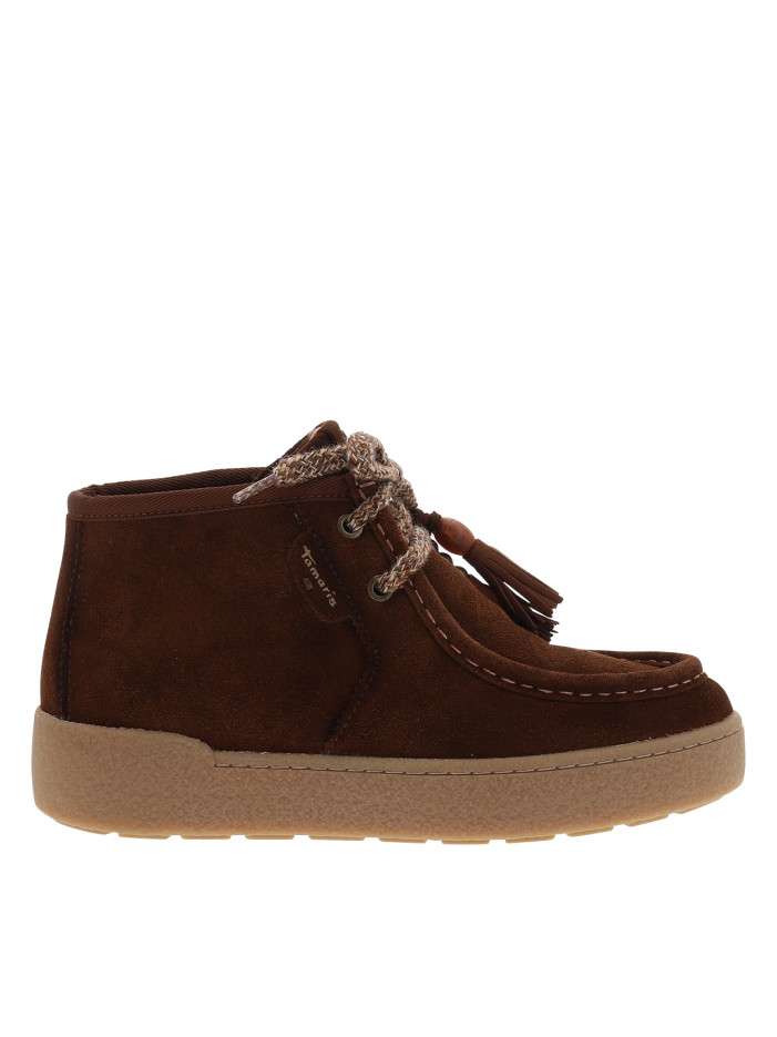 Boots en cuir marron avec...