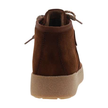 Boots en cuir marron avec un talon plat et des lacets tressés - Image 4