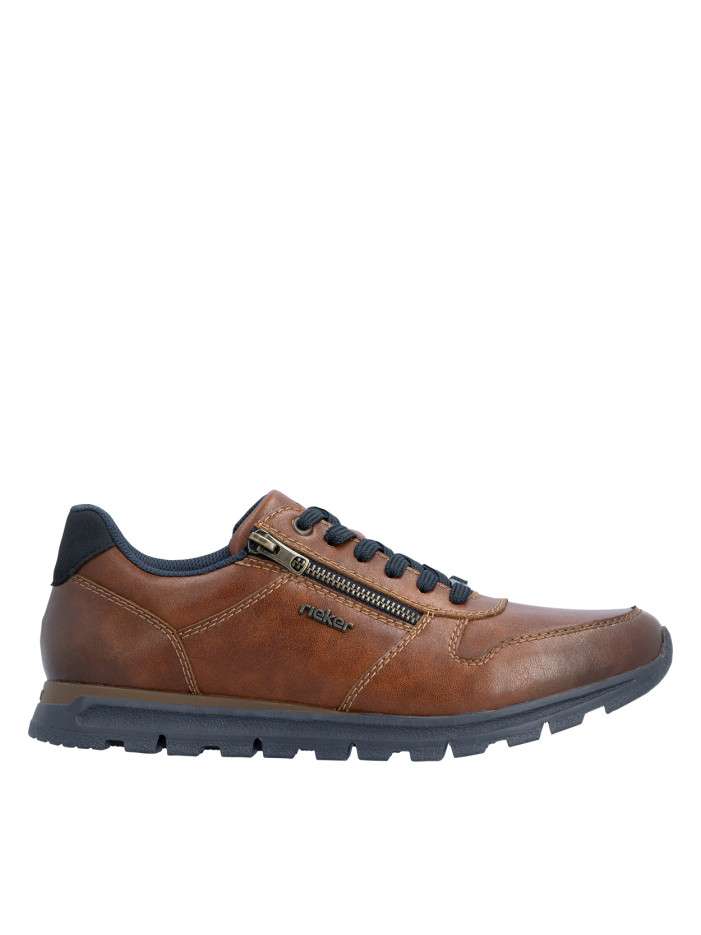 Sneakers en cuir cognac à...