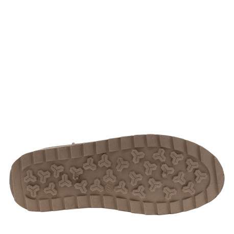 Boots beiges à talon plat pourvues d'un logo métallique sur le côté - Image 6