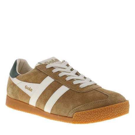 Tennis Elan en cuir beiges à talon plat pourvues d'une fermeture à lacets - Image 2