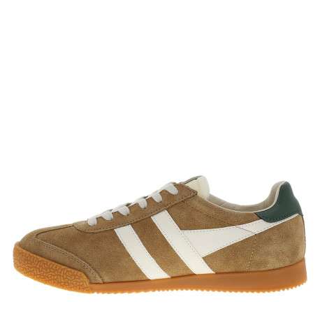 Tennis Elan en cuir beiges à talon plat pourvues d'une fermeture à lacets - Image 3