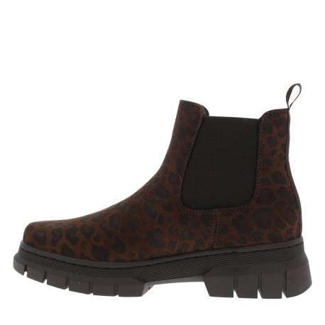 Boots léopard à talon décroché bas munies d'un soufflet élastiqué - Image 3