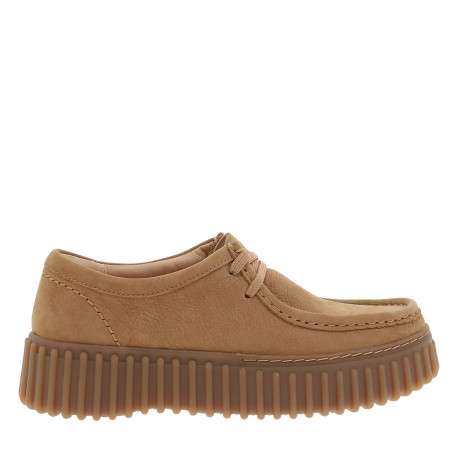 Mocassins Torhill Bee en cuir camel à talon plateau munis de lacets plats