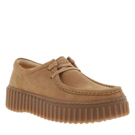 Mocassins Torhill Bee en cuir camel à talon plateau munis de lacets plats - Image 2