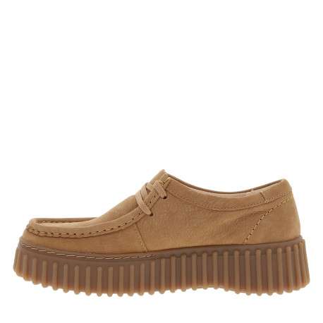 Mocassins Torhill Bee en cuir camel à talon plateau munis de lacets plats - Image 3