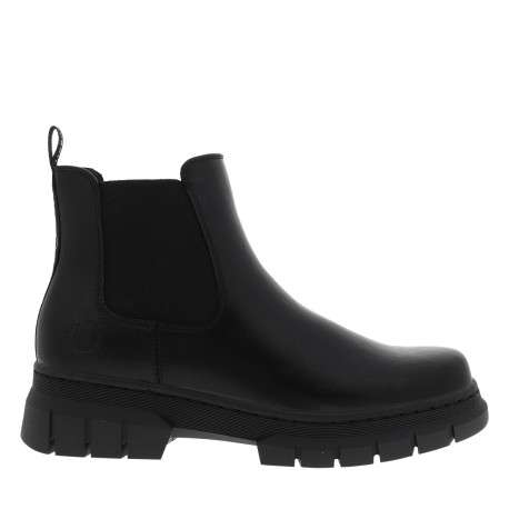 Boots noir à talon décroché bas pourvues d'un soufflet élastiqué