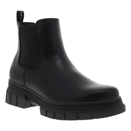 Boots noir à talon décroché bas pourvues d'un soufflet élastiqué - Image 2