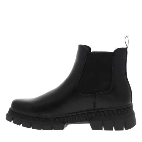Boots noir à talon décroché bas pourvues d'un soufflet élastiqué - Image 3