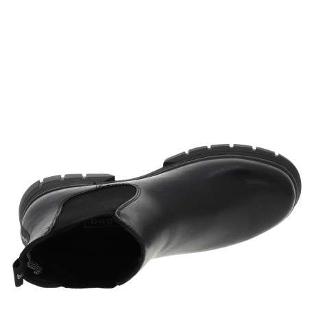 Boots noir à talon décroché bas pourvues d'un soufflet élastiqué - Image 5