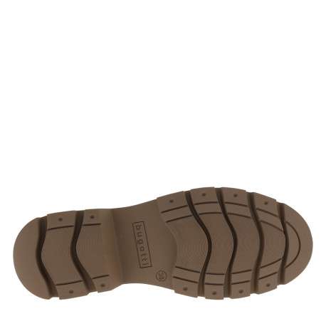 Boots taupe à talon décrochée bas et tige en tissu rabattable - Image 6