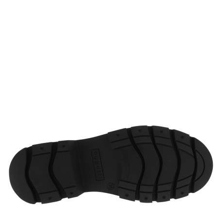 Boots noir à talon décroché bas et soufflets élastiqués en maille - Image 6
