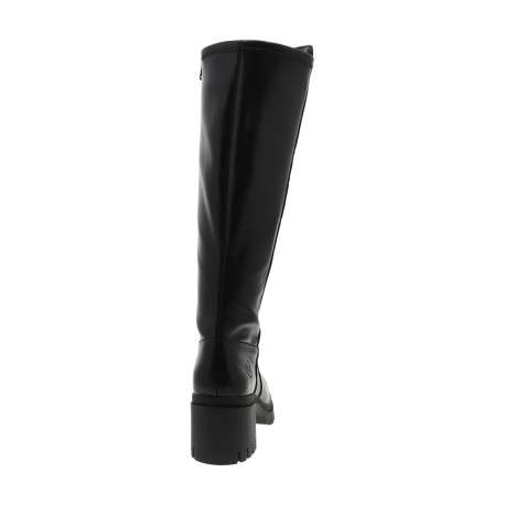 Bottes noir à talon compensé haut dotées d'un zip latéral et d'une longue tige - Image 4