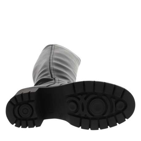 Bottes noir à talon compensé haut dotées d'un zip latéral et d'une longue tige - Image 6