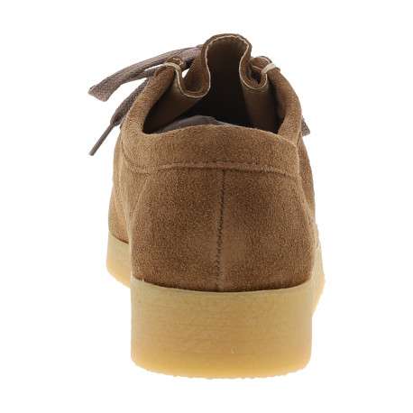 Mocassins Bee en cuir nubuck camel à talon plat pourvus de lacets - Image 4