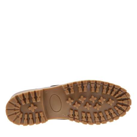 Mocassins bateau Flakes en cuir lisse cognac doté d'un talon à décroché bas - Image 6