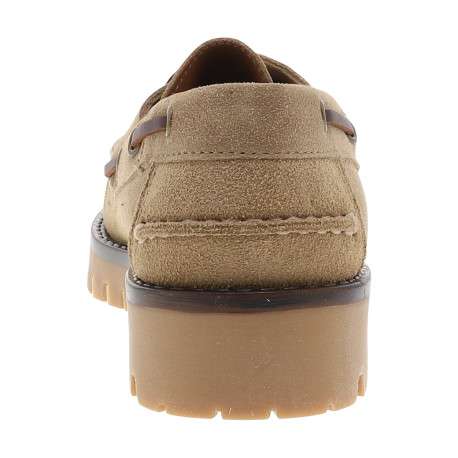 Mocassins bateau Flakes en cuir nubuck beige à talon décroché bas - Image 4