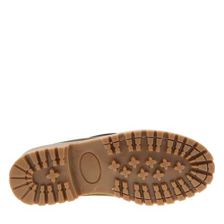 Mocassins bateau Flakes en cuir nubuck kaki à talon décroché bas - Image 6