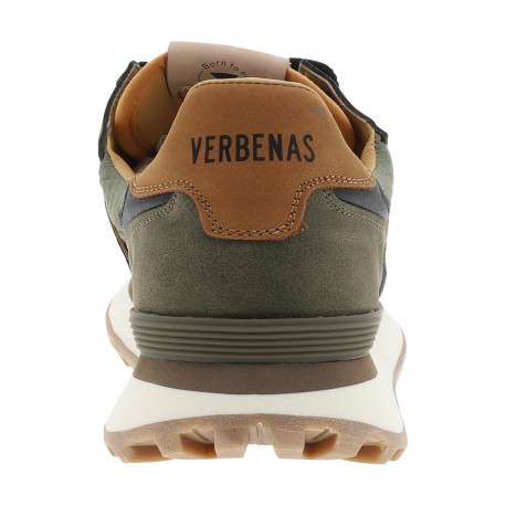 Baskets running Clement Worn en cuir kaki à talon plat pourvues de lacets - Image 4