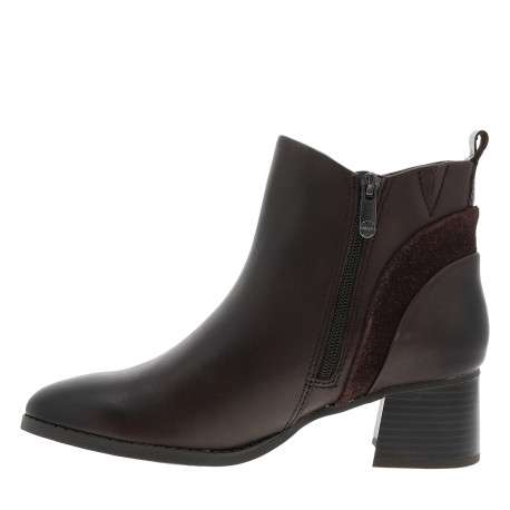 Bottines en cuir marron à talon décroché moyen pourvue d'une fermeture latérale - Image 3