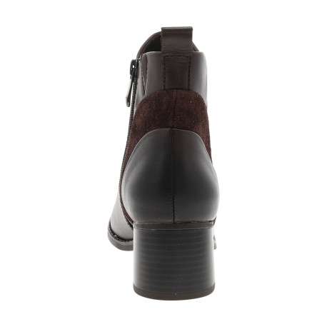 Bottines en cuir marron à talon décroché moyen pourvue d'une fermeture latérale - Image 4