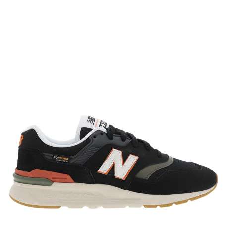 Baskets running 997H en cuir noir à talon plat pourvues de lacets