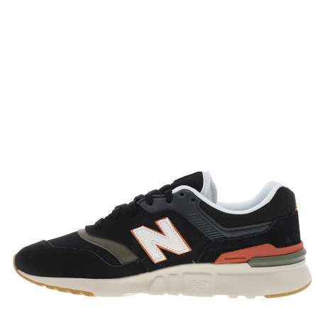 Baskets running 997H en cuir noir à talon plat pourvues de lacets - Image 3