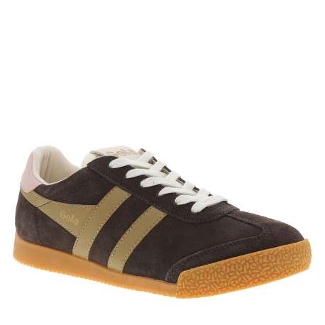 Tennis Elan en cuir brun à talon plat pourvues d'une fermeture à lacets - Image 2