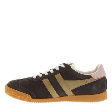 Tennis Elan en cuir brun à talon plat pourvues d'une fermeture à lacets - Image 3