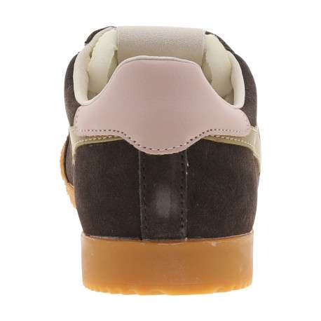 Tennis Elan en cuir brun à talon plat pourvues d'une fermeture à lacets - Image 4