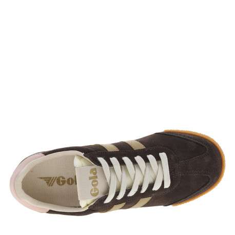 Tennis Elan en cuir brun à talon plat pourvues d'une fermeture à lacets - Image 5