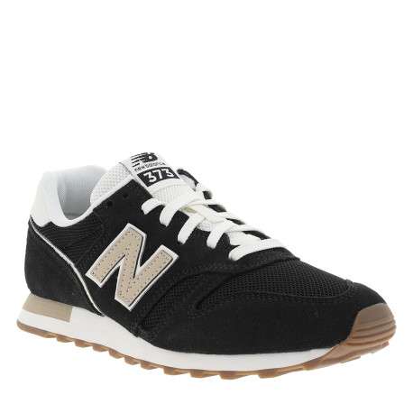 Baskets running 373 en cuir noires avec un talon plat et des lacets - Image 2