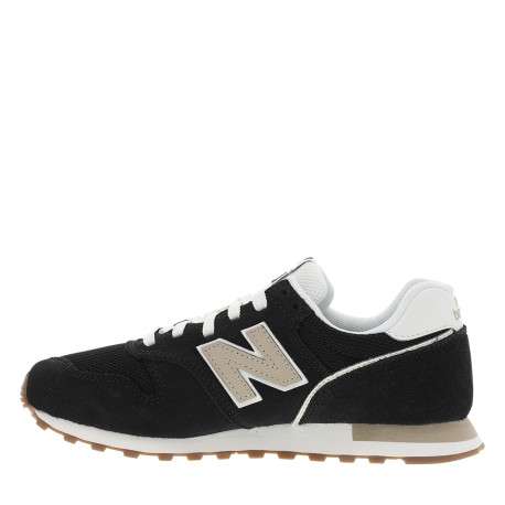 Baskets running 373 en cuir noires avec un talon plat et des lacets - Image 3