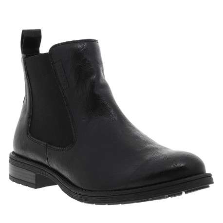 Boots cognac à talon décroché bas dotées d'un soufflet élastiqué - Image 2