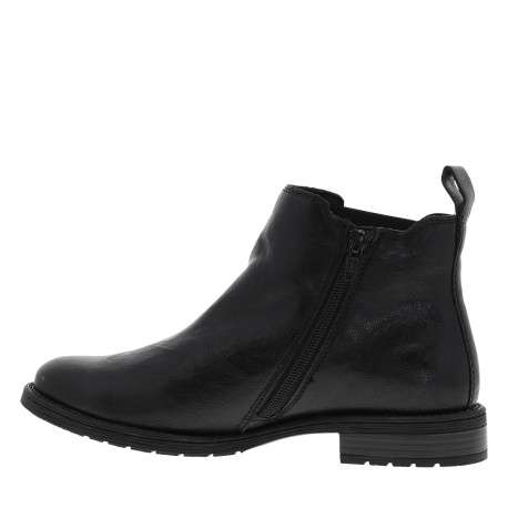 Boots cognac à talon décroché bas dotées d'un soufflet élastiqué - Image 3
