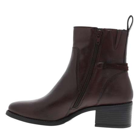 Boots bordeaux à talon décroché moyen dotées d'un zip de fermeture - Image 3