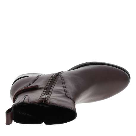 Boots bordeaux à talon décroché moyen dotées d'un zip de fermeture - Image 5