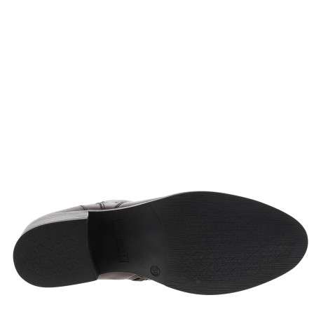 Boots bordeaux à talon décroché moyen dotées d'un zip de fermeture - Image 6