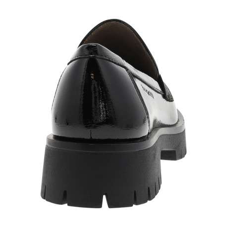 Mocassins noirs vernis à talon décroché bas dotés d'une bande élastiquée - Image 4