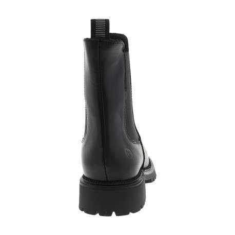 Boots en cuir noires avec un talon décroché bas et des soufflets élastiqués - Image 4
