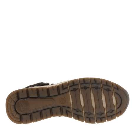 Bottines effet daim café à talon plat pourvues de lacets et d'un zip latéral - Image 6